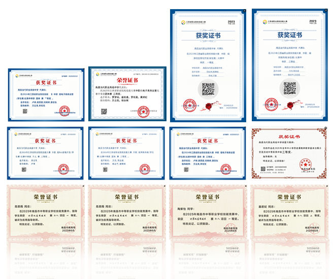 学校荣誉证书展示